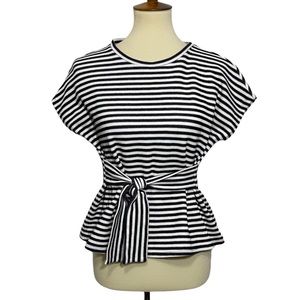 Express Tie Front Knit Short Sleeve Top